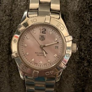 Ladies Tag Heuer Aquaracer Mother of Pearl face with diamonds WAF141A